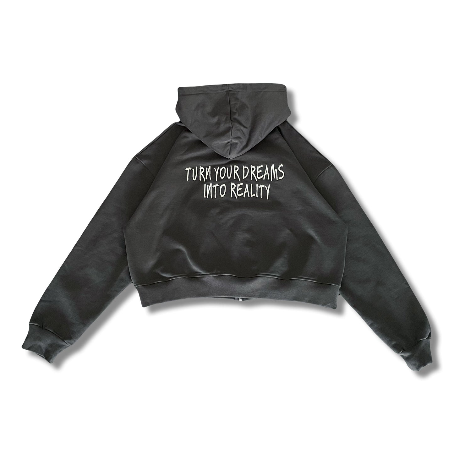 dark grey Turn your dreams into reality ZIP-UP JACKET