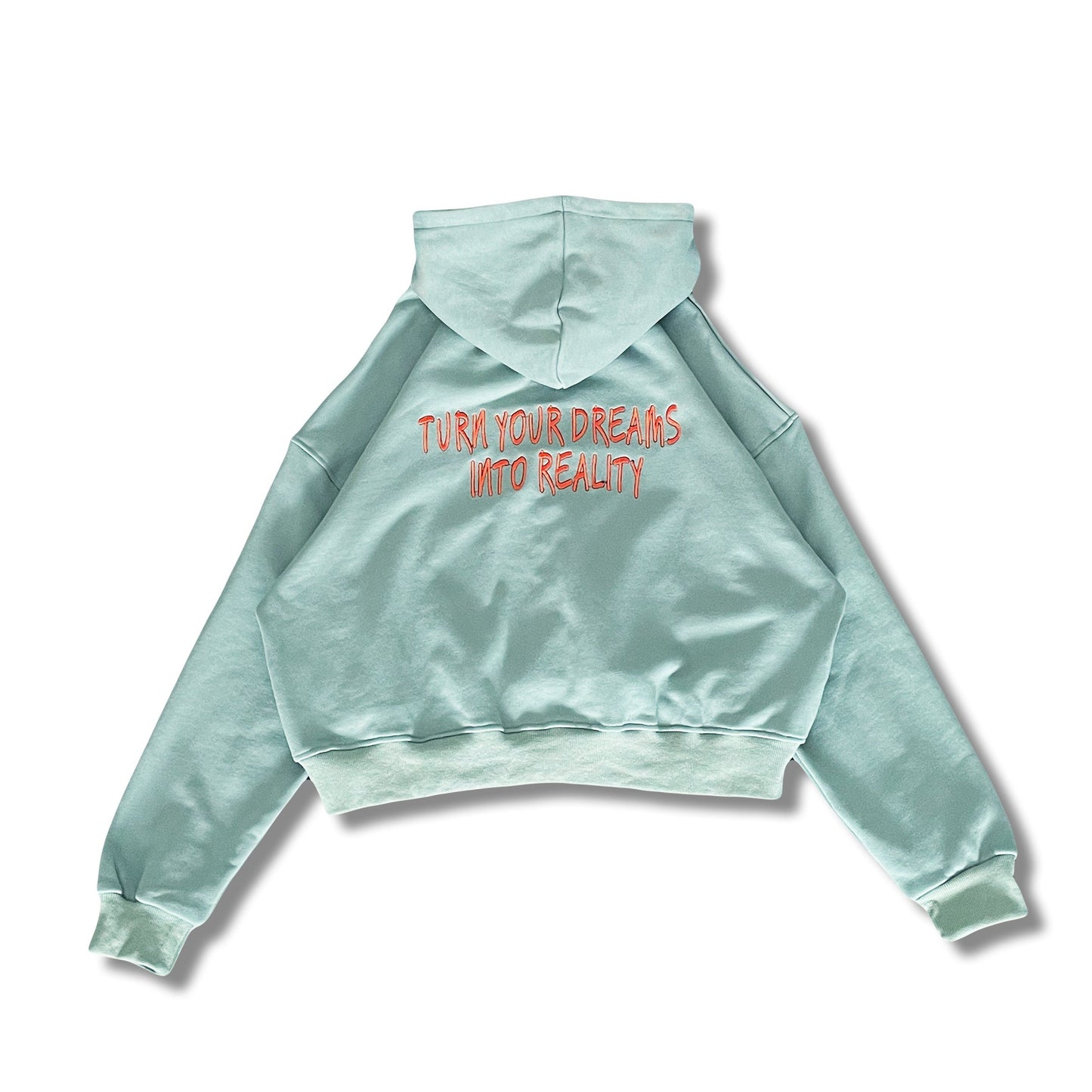 grey-green Turn your dreams into reality ZIP-UP JACKET